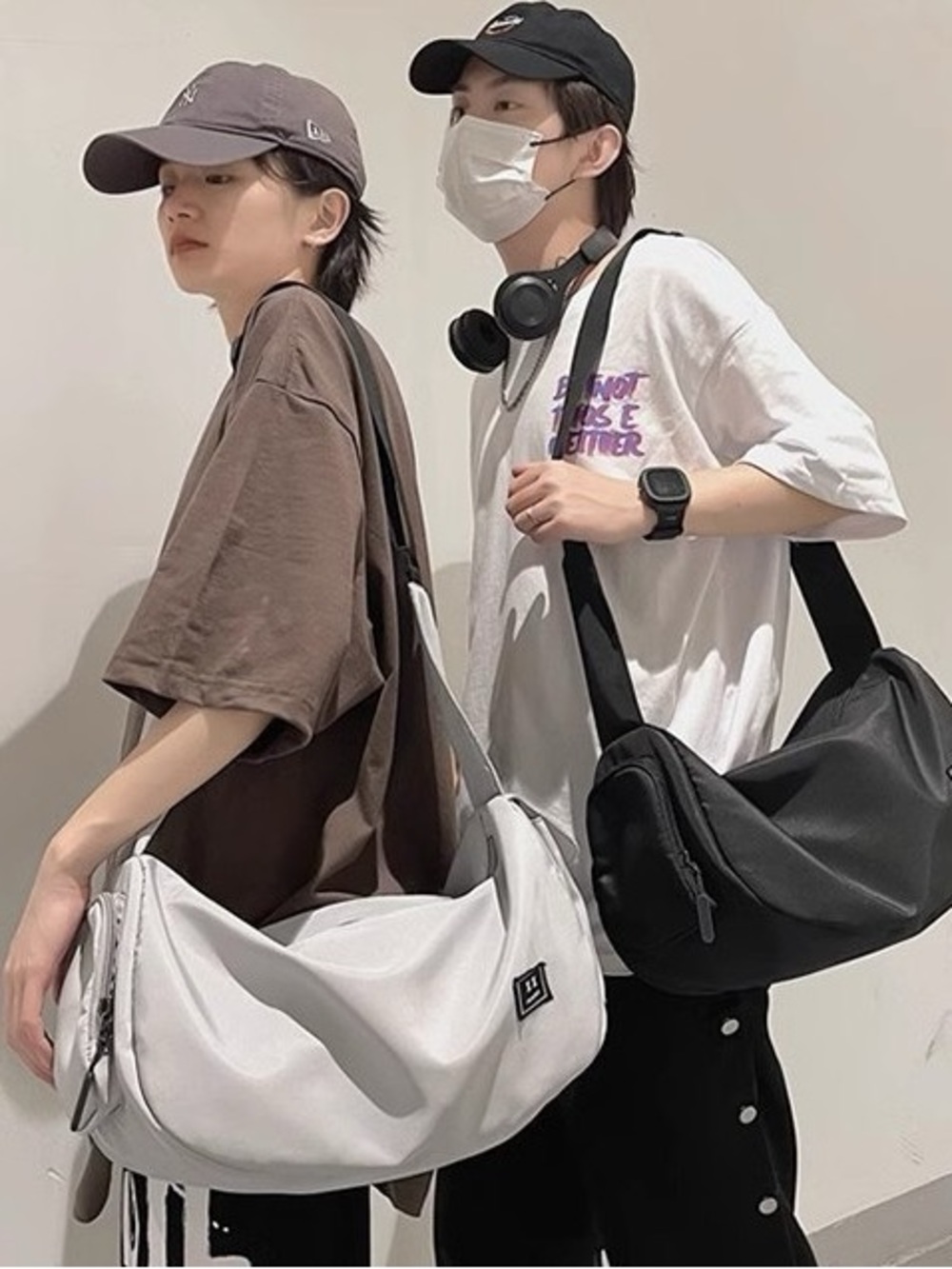 Dumpling Crossbody Bag for Men & Women, Large Capacity Casual Commute & Gym Shou